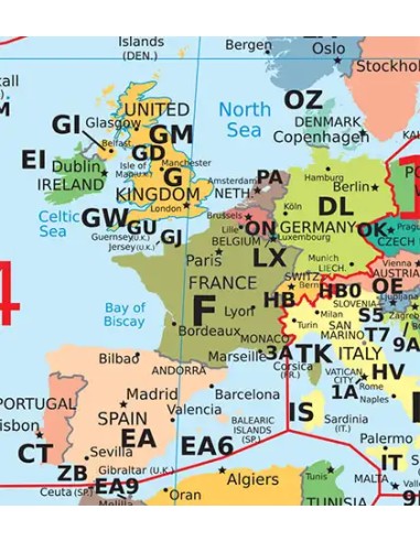 Détail de la Carte Mondiale Préfixée HTF