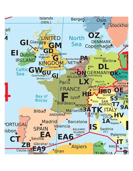 Détail de la Carte Mondiale Préfixée HTF