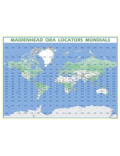 Carte Mondiale Politque Maidenhead Locators - HTF