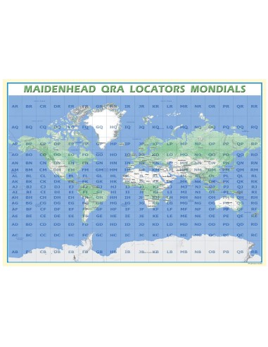 Carte Mondiale Politque Maidenhead Locators - HTF