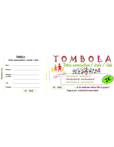 Ticket tombola Assoc. École Club 3  HTF