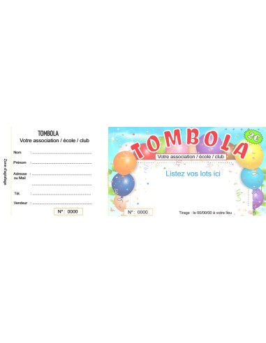 Ticket Tombola Kermesse 3  HTF