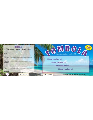 Ticket Tombola Plage  HTF