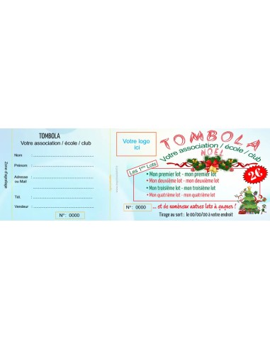 Ticket tombola Noël avec logo - HTF