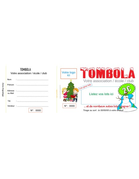Ticket tombola Noël avec logo 2 - HTF