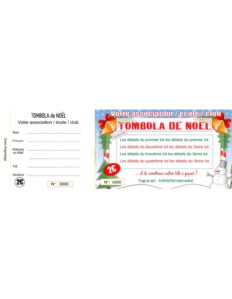 Ticket tombola Noël 10 HTF