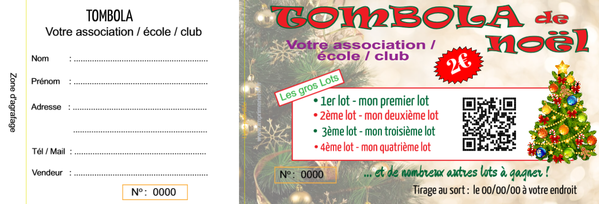 Ticket tombola Noël HTF